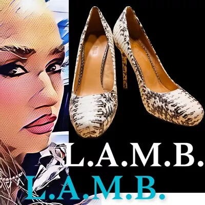 L.A.M.B. High Heel Snakeskin Pumps Size 8.5M Animal Print • $35.55