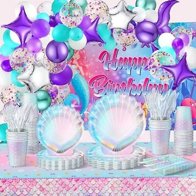 235 Pcs Mermaid Theme Birthday Party Decorations Set With Mermaid Balloons • $14.99