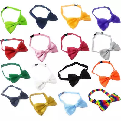 Wholesale Smart Bow Tie Neck Mens Satin Black Dickie Fancy Dress Wedding Pride • £2.49