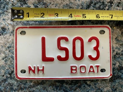 $9.95 • Buy New Hampshire Boat License Plate # LS03, Expired 3+ Years, 1980's?, Lake, Pond