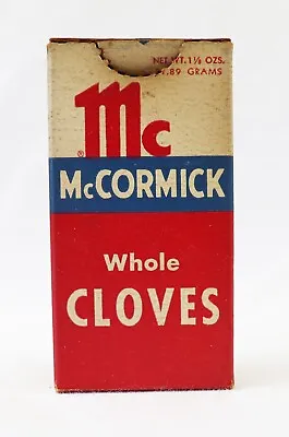 VINTAGE Antique McCormick Whole Cloves 1 1/8 Oz Box • $19.99