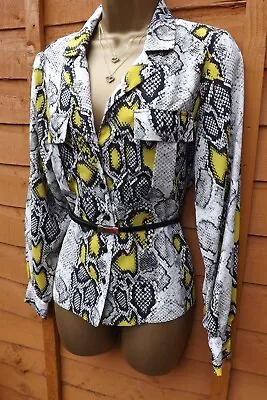 £3.99 • Buy F&f Ladies Multicoloured Snakeskin Print Long Sleeve Blouse/top Size Uk 10