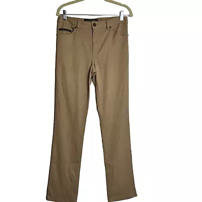 VOV Voice Of Voices Womens Size 30 X 32 Tan Sheen Straight Leg Pockets • $17.98