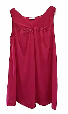 Vintage 70's Vanity Fair Plus Size XXL Nylon Nightgown Slip Dress Hot PINK USA • $24.99