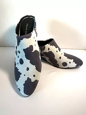Pelle Moda Kiko Wedge Mule Shoes Size 9 - Cow Print With Dust Bag - Suede • $39