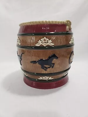 Vintage Sonoma Happy Trails Cookie Utensil Jar NO LID Cowboy Boot Western *read • $14.85