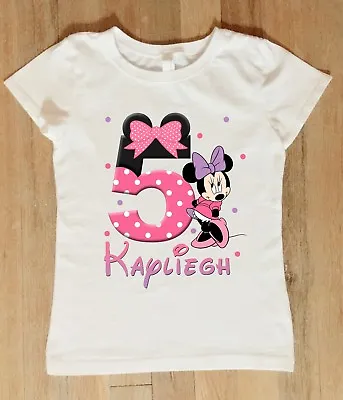 Minnie Mouse Birthday Shirt Personalized Minnie Mouse Birthday Bodysuit • $13.99