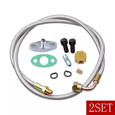 2SET Turbo Oil Return + T3/T4/T04E Feed Line Complete Kit For Honda T3/T4 • $36.89