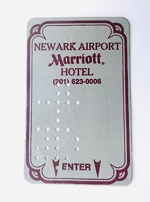 Vtg Newark Airport Marriott Hotel Keycard Silver Maroon #230 New Jersey Card • $4.67