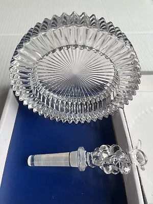 Mikasa Crystal Diamond Fire Wine Set Wine Plate And Bottle Stopper Japan • $29.98