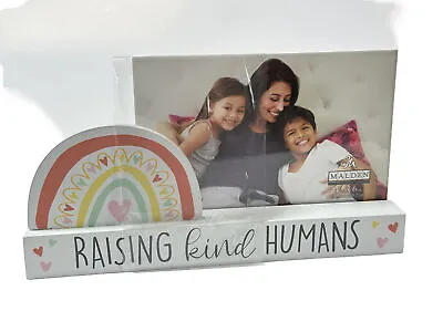 Raising Kind Humans Rainbow 4x6” Malden Wooden Photo Wooden Picture Frame NWT • $9.99