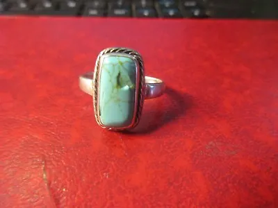 Vintage Handcrafted Sterling Silver And Tourquoise Ring  Size 7 • $29.99