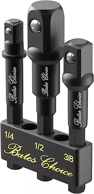 Bates- Impact Socket Adapter Set 3 PCS 1/4  3/8  And 1/2  With Holder Socke • $9.23