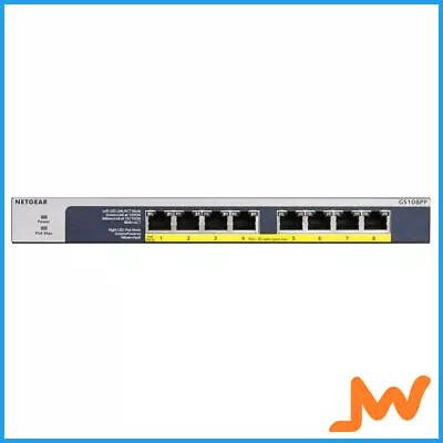 Netgear GS108PP 8-Port PoE/PoE+ Gigabit Ethernet Unmanaged Switch • $279