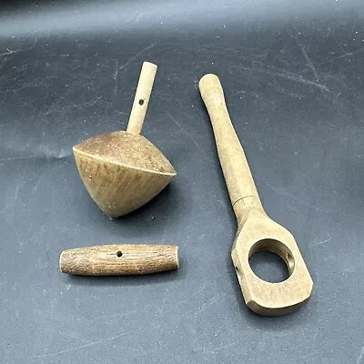 Vintage 3 Piece Wooden Top Toy No String • $16.99