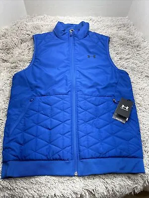 Under Armour ColdGear Reactor Vest Mens Size M Medium Blue Storm New 1342700 • $49.99