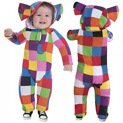 Baby Elmer The Elephant Costume Toddler Boys Girls Book Day Fancy Dress Outfit • £18.99