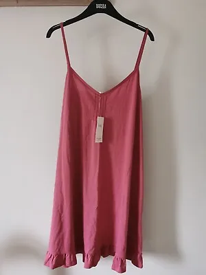 M&S Cotton Modal Chemise Nightdress Size S Or XL Raspberry Cool Comfort • £10.50