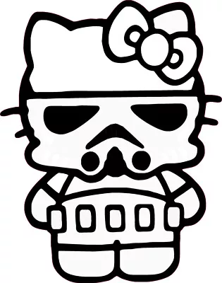 Storm Kitty Hello Kitty-Storm Trooper Inspired Diecut Sticker-Laptops Cars Etc • $8.95