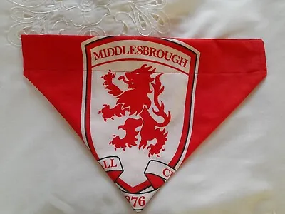 Football Themed Doggy Bandana (Middlesbrough) - Large. Slides On Dogs Collar • £7