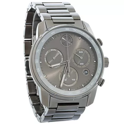 Movado Bold Verso Mens Gunmetal ION Stainless Chronograph Quartz Watch 3600867 • $597