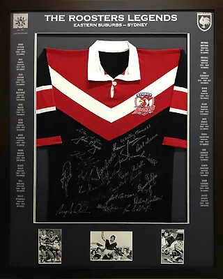 $550 • Buy Blazed In Glory - Easts/Sydney Roosters Legends - NRL Signed & Framed Jersey