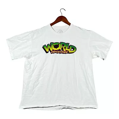 Vintage World Industries T Shirt White RARE 90s Skateboarding Skate Sz XL • $39.99