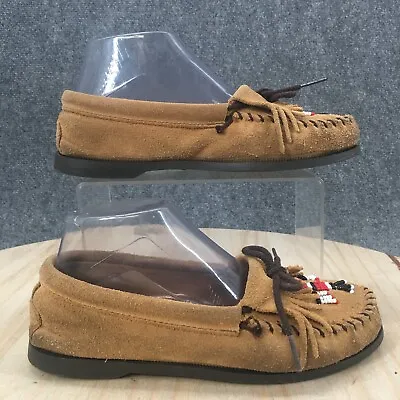 Minnetonka Shoes Womens 7 Thunderbird Fringe Moccasin Slip On Loafers Brown • $15.40