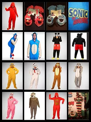 Adult Character Footed Pajamas One Piece Footie Costume Hood Detach Feet Cape • $69.99