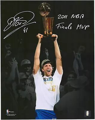 Dirk Nowitzki Dallas Mavericks Signed 11x14 2011 Finals Spotlightht Photo W/Ins • $359.99