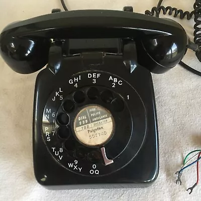 GPO 706L Vintage 1960s  Rotary Telephone Vintage Black Untested • £30