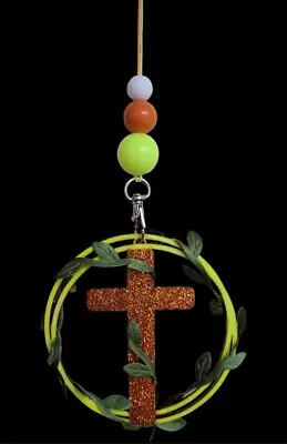 Cross Wood Car Charm W/ Hanger • $12