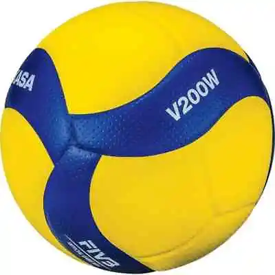 New Mikasa V200W 2019 FIVB Match Ball Volley Ball Size 5 Indoor Yellow/Blue • $60