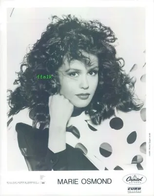 Press Photo: MARIE OSMOND 8x10 B&W 1989 • $15