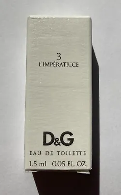 Dolce & Gabbana 3 L'IMPERATRICE 0.05 Oz 1.5 Ml EDT Spray Mini/Travel Sample Vial • $5.99