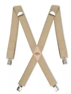 Dickies Men's Beige Elastic X-Back Heavy Duty Clip-End Work Suspenders NEW • $14.89