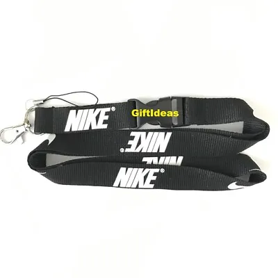 Nike Lanyard Detachable Keychain IPod Camera Strap Badge ID Black • $4.93