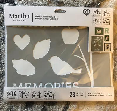 New Martha Stewart Adhesive Paper Stencils  23 Designs. 4 Sheets 9 In X 7.5 In • $9.50