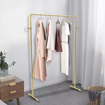 Nano Baking Paint 42.5in Vintage Standing Clothes Rack Portable External Hooks • $57