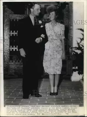 1942 Press Photo Mrs. Margaret Astor Drayton Marries Count Haugwitz-Reventlow • £28.84