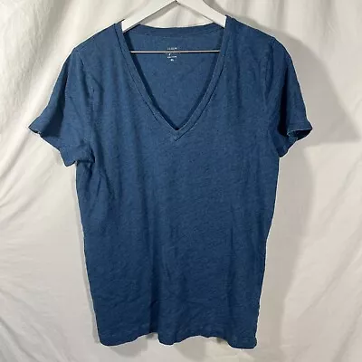 J. Crew Vintage Cotton Heathered Blue Short Sleeve V-Neck Tee XL • $8