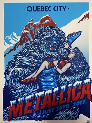 $116.90 • Buy Metallica Concert Poster Hardwired 2017 Quebec Canada Ames Bro Limited