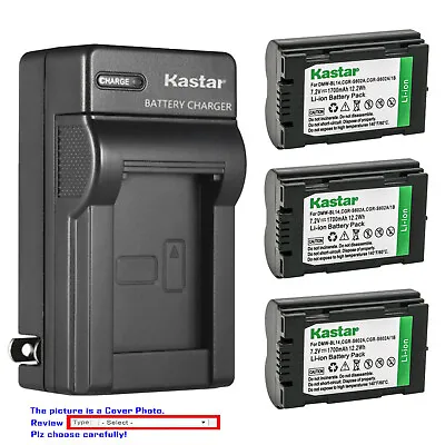 Kastar Battery AC Charger For Panasonic Lumix DMC-L1 Lumix DMC-L1K Camera • $8.49