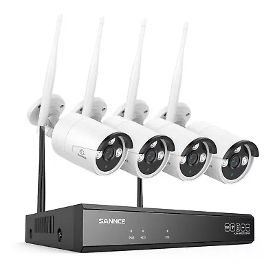 SANNCE Wireless 8CH NVR 3MP WiFi Audio Security Camera System Outdoor IP66 • $239.39