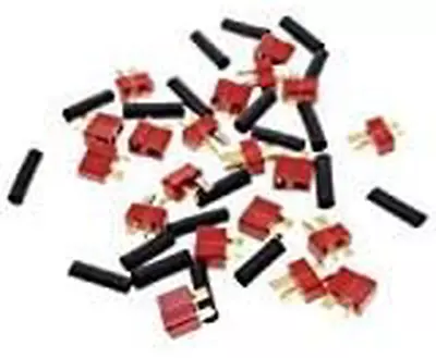 10 Pairs Red Ultra T Plug Connectors Deans Style For RC LiPo Battery Male And F • $10.70