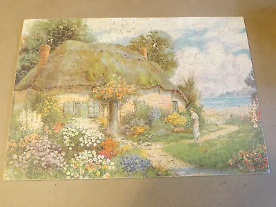  Cottage By The Sea  Vintage Wooden Jigsaw Puzzle Complete • $25