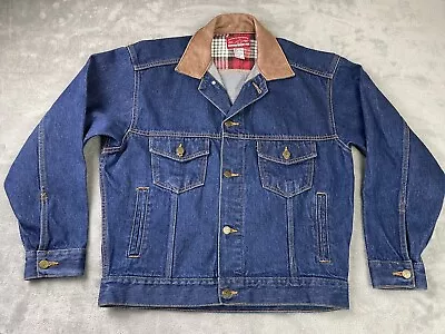 Vintage Marlboro Country Store Denim Jacket Leather Collar Small Never Worn S • $59.99