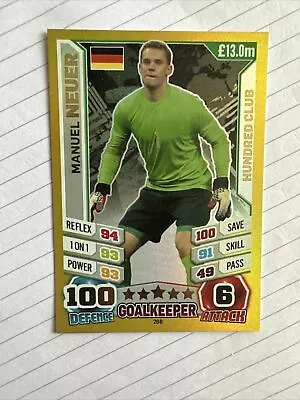 Match Attax World STARS  2014 100 CLUB  MANUEL NEUER • £2.50