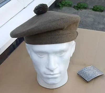 Scottish Tam O Shanter Hat Military Bonnet Green Tam Scott's Hat Wool Hat • £35.99