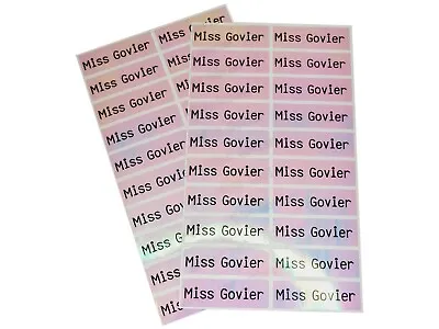 50x Pink Hologram Stick On Name Labels Great For Equipment Stationary & More • £4.99